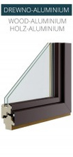 Pol-skone Okno Typ C Alu-Effect DREWNO-ALUMINIUM
