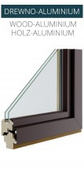 Pol-skone Okno Typ C Alu-Effect DREWNO-ALUMINIUM